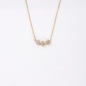 Altın Kolye - Tria Pırlanta Montürü Altın Kolye-Pırlanta altın Kolye-Hediye Altın Kolye thumbnail 3