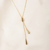 Altın Kolye - Aşk Düğümü Tasarım Modern Stil Taşsız Gösterişli 14 Ayar Altın Kolye - 6