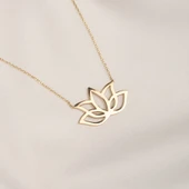 Altın Kolye - Lotus 14 Ayar Altın Kolye - 6