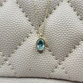 Altın Kolye - 1.05 CT Green Topaz Taşlı 14 Ayar Altın Modern Kolye- Green Topaz Tasarım Hediye Kolye thumbnail 1