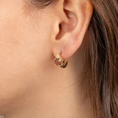 Altın Küpe - 14 Ayar Altın Oval Zultanit Taşlı Tektaş Küpe - 3