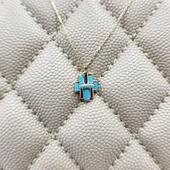 Altın Kolye - Çoklu Baget Enerji 14 Ayar Altın Kolye-Firuze Taşlı Baget Hediye 14 Ayar Altın Kolye - 4