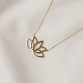 Altın Kolye - Lotus 14 Ayar Altın Kolye - 7