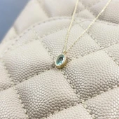 Altın Kolye - 1.05 CT Green Topaz Taşlı 14 Ayar Altın Modern Kolye- Green Topaz Tasarım Hediye Kolye thumbnail 3