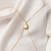 Altın Şahmeran - 14 Ayar Altın Oval Kesim Opal Taşlı Güneş Model Şahmeran - 8