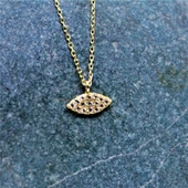 Altın Kolye - Mekik Formda 0.20 CT Pırlanta (Signty) Taşlı Tasarım Gündelik Tarz 14 Ayar Altın Kolye - 5