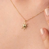 Altın Kolye - Güneş 14 Ayar Altın Kolye - 5