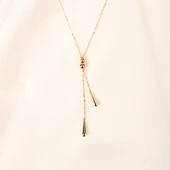 Altın Kolye - Aşk Düğümü Tasarım Modern Stil Taşsız Gösterişli 14 Ayar Altın Kolye - 7