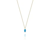 Altın Kolye - 0.50 Ct Firuze (Turkuaz) Has Taşlı Altın Kolye - Hediyelik 14 Ayar Altın Kolye - 1