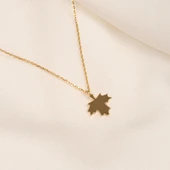 Altın Kolye - Çınar Yaprağı 14 Ayar Altın Kolye - 5