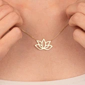 Altın Kolye - Lotus 14 Ayar Altın Kolye - 4