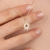 Altın Kolye - Güneş 14 Ayar Altın Kolye thumbnail 4