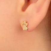 Altın Küpe - 14 Ayar Altın Minimal Pati Küpe - 3