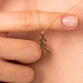 Altın Kolye - Zeytin Dalı 14 Ayar Altın Kolye - 5