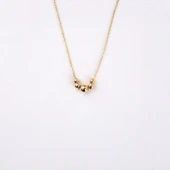 Altın Kolye - 14 Ayar Top Altın Kolye-Beş Toplu Modern Tasarım Altın Kolye - 4