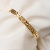 Altın Bilezik - Dövülü El İşçiliği Yeni Tarz Kelepçe 14 Ayar Altın Bilezik - 3