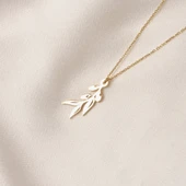 Altın Kolye - Zeytin Dalı 14 Ayar Altın Kolye - 4