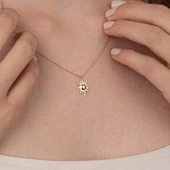 Altın Kolye - Güneş 14 Ayar Altın Kolye - 2