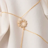 Altın Şahmeran - 14 Ayar Altın Yuvarlak Zirkon Taşlı Tasarım Şahmeran - 6