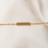 Altın Bileklik - Kişileştirelebilir Harf-İsim Yazılabilir 3 Plaka 14 Ayar Altın Bileklik - 5