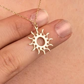 Altın Kolye - Güneş 14 Ayar Altın Kolye - 6