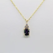 Altın Kolye - 1.30 Ct Mistik Topaz Oval Taşlı Has Taşlı Altın Kolye - Hediyelik 14 Ayar Altın Kolye thumbnail 4