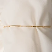 Altın Bileklik - Sıra Taşlı Modern Tasarım Şık 14 Ayar Altın Bileklik - 6