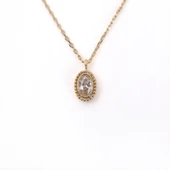 Altın Kolye - 0.50 Karat Signity (Zirkon) Taşlı Sade Minimal Tasarım 14 Ayar Altın Kolye thumbnail 3