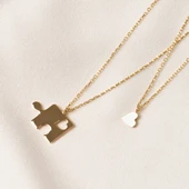 Altın Kolye - Kalpli Puzzle 14 Ayar Altın Kolye - 4