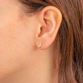 Altın Küpe - 14 Ayar Altın Minimal Su Damlası Küpe - 3