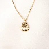 Altın Kolye - Mini İstiridye 14 Ayar Altın Kolye - 8