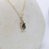 Altın Kolye - 0.60 CT Zultanit 0.10 CT Pırlanta (Sıgnty) Taşlı Modern Altın Kolye-Hediye Altın Kolye - 3