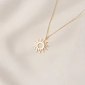 Altın Kolye - Güneş 14 Ayar Altın Kolye - 3