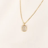 Altın Kolye - Zirkon Taşlı Minimal Tasarım 14 Ayar Altın Kolye - 2