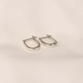 Altın Küpe - 14 Ayar Altın Oval Halka Küpe - 7