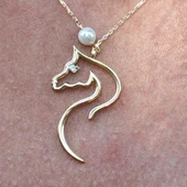 Altın Kolye - At Desenli 14 Ayar Altın Kolye - 1