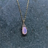 Altın Kolye - 0,60 CT Pembe Quarz 0,10 CT Pırlanta(Sıgnty) Taşlı Modern Tasarım Altın Kolye thumbnail 6