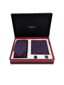 Brianze Mürdüm Kravat Mendil Ve Kol Düğmesi Kutulu Set thumbnail 1