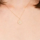 Altın Kolye - Güneş 14 Ayar Altın Kolye - 4