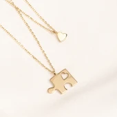 Altın Kolye - Kalpli Puzzle 14 Ayar Altın Kolye - 3