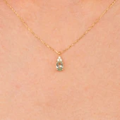 Altın Kolye - 1.50 Ct Nano Peridot Pırlanta Montürü Altın Kolye - Hediyelik Pırlanta Motürü Kolye - 6