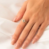 Altın Yüzük - 14 Ayar Altın Oval Mistik Topaz Taşlı Kadın Yüzük - Hediyelik Altın Yüzük thumbnail 5