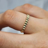 Taşsız Altın Yüzük - 14 Ayar Altın Taşsız Minimal Kadın Yüzük - Hediyelik Minimal Altın Yüzük - 11