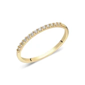 Yarım Tur Altın Yüzük - 14 Ayar Altın 0.25 Karat Zirkon Taşlı Yarım Tur Minimal Yüzük - 9