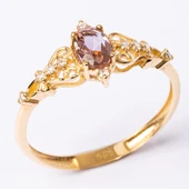 Altın Yüzük - 0.50 Karat Love Zultanit Taşlı Prenses 14 Ayar Altın Evlilik Teklifi Yüzüğü thumbnail 1