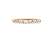 Yarım Tur Altın Yüzük - 14 Ayar Altın Yedi Taş Zirkon Taşlı Yarım Tur Minimal Kadın Roz Yüzük - 10