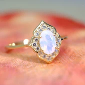 Evlilik Teklifi Altın Yüzük - 14 Ayar Altın Pembe Taşlı Evlilik Teklifi Yüzüğü - Hediyelik Yüzük - 5