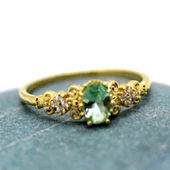 Altın Yüzük - 14 Ayar Altın Oval Topaz Taşlı Evlilik Teklifi Yüzüğü - Eşe, Anneye, Sevgiliye Hediye - 12