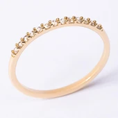 Yarım Tur Altın Yüzük - 14 Ayar Altın 0.25 Karat Zirkon Taşlı Yarım Tur Minimal Yüzük - 6