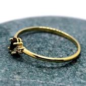 Altın Yüzük - 14 Ayar Altın Oval Tria 0.70 Ct Zultanit Taşlı Minimal Evlilik Teklifi Yüzüğü thumbnail 11